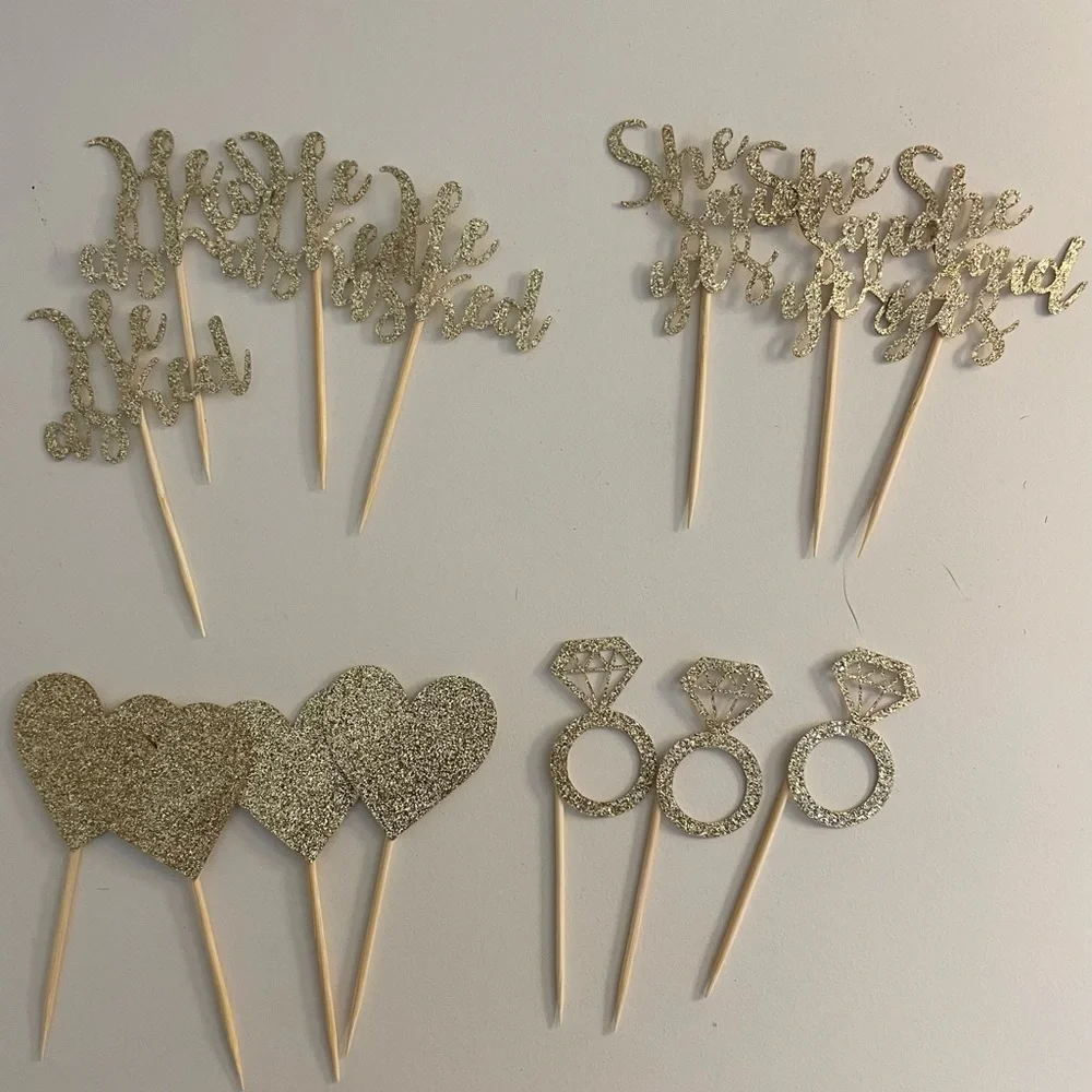 Just Engaged Cake and cupcake Toppers